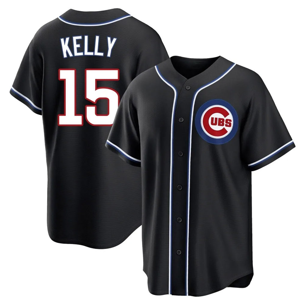 Fenge C.Cubs #15 Carson Kelly Player Black Fashion Out Game Stitched Jerseys
