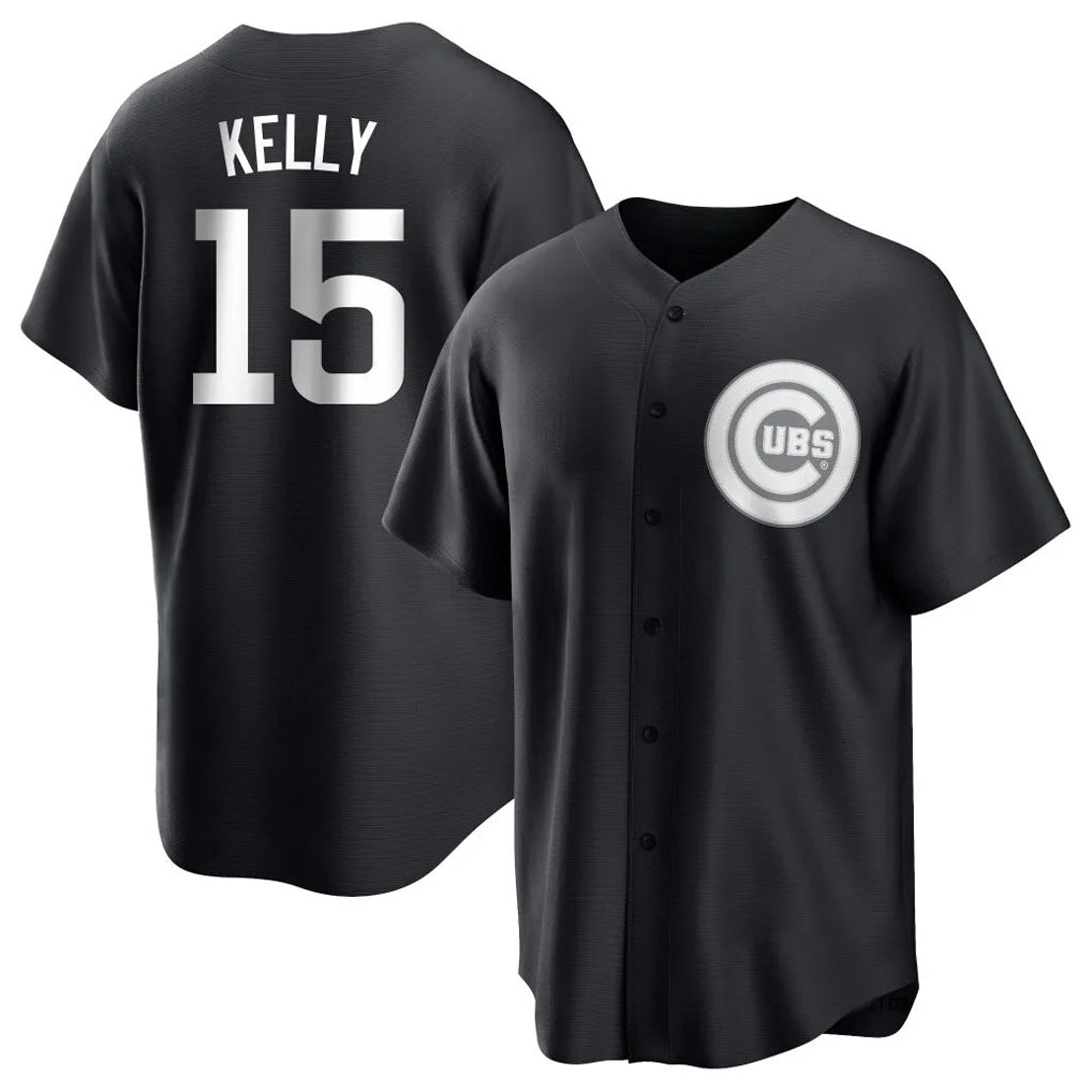 Fenge C.Cubs #15 Carson Kelly Player Black Game Stitched Jerseys