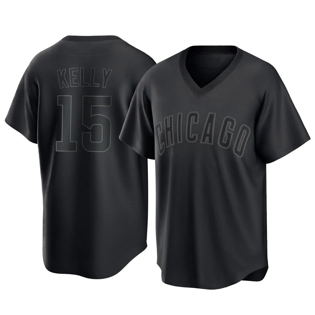 Fenge C.Cubs #15 Carson Kelly Player Black T-shirt Home Game Stitched Jerseys