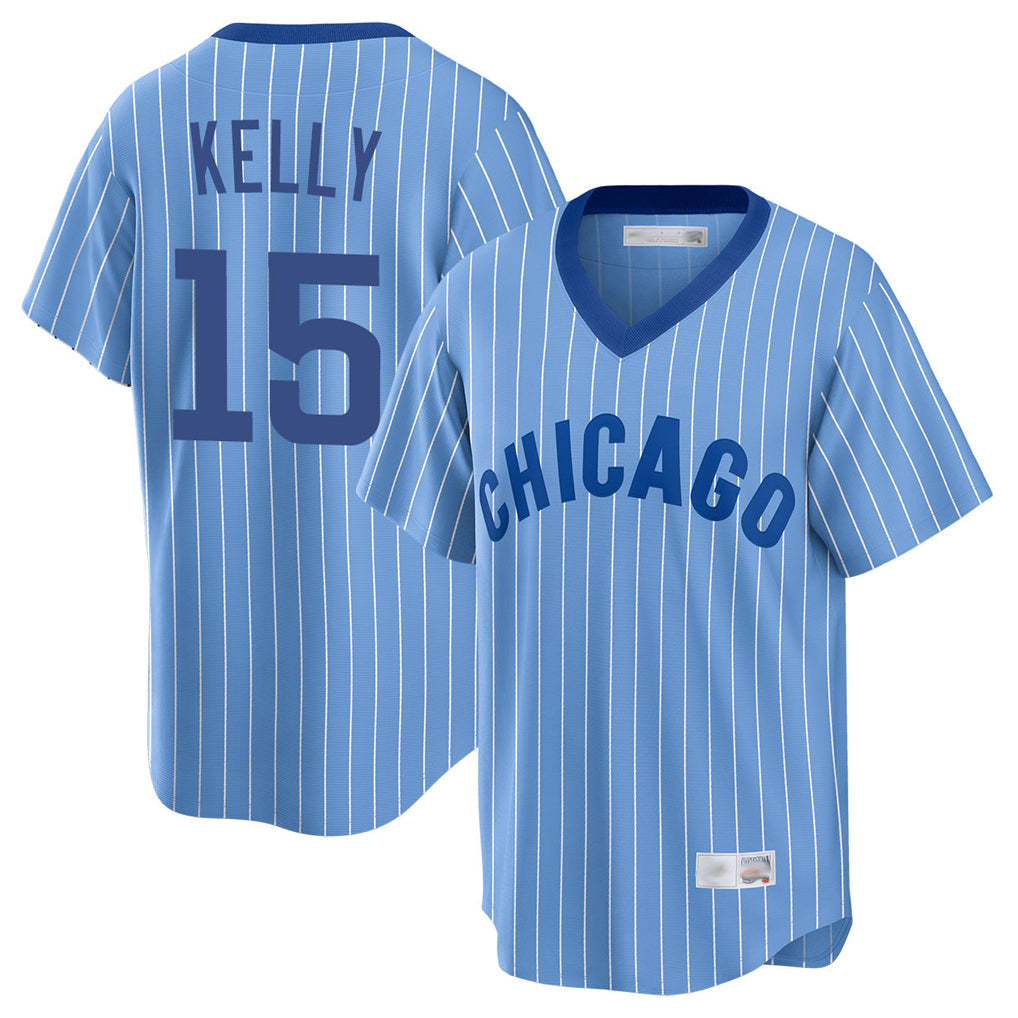 Fenge C.Cubs #15 Carson Kelly Player Blue T-shirt Cooperstown Collection Limited Stitched Jerseys