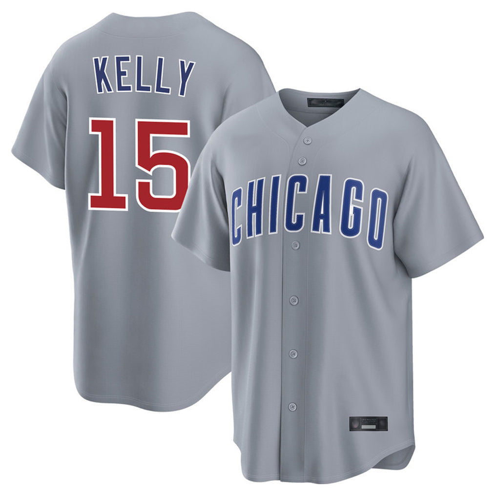 Fenge C.Cubs #15 Carson Kelly Player Gray Home Game Stitched Jerseys