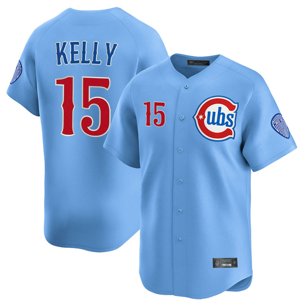 Fenge C.Cubs #15 Carson Kelly Player Light Blue Limited Home Stitched Jerseys