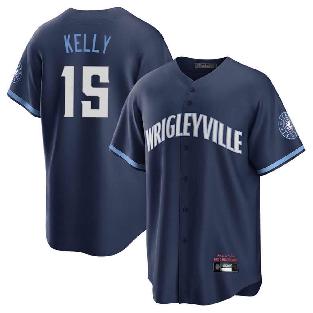 Fenge C.Cubs #15 Carson Kelly Player Navy City Connect Home Game Stitched Jerseys