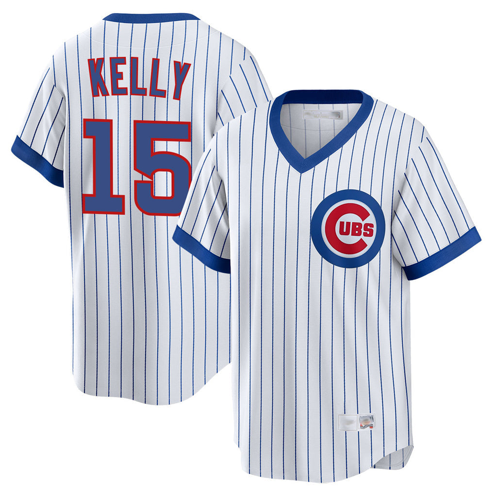 Fenge C.Cubs #15 Carson Kelly Player White T-shirt Cooperstown Collection Limited Stitched Jerseys