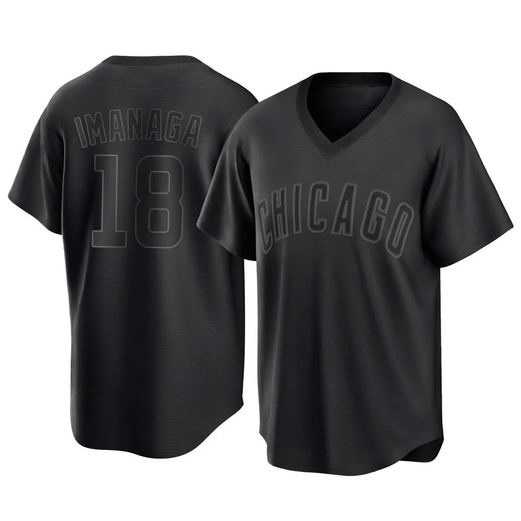 Fenge C.Cubs #18 Shota Imanaga Player Black T-shirt Home Game Stitched Jerseys