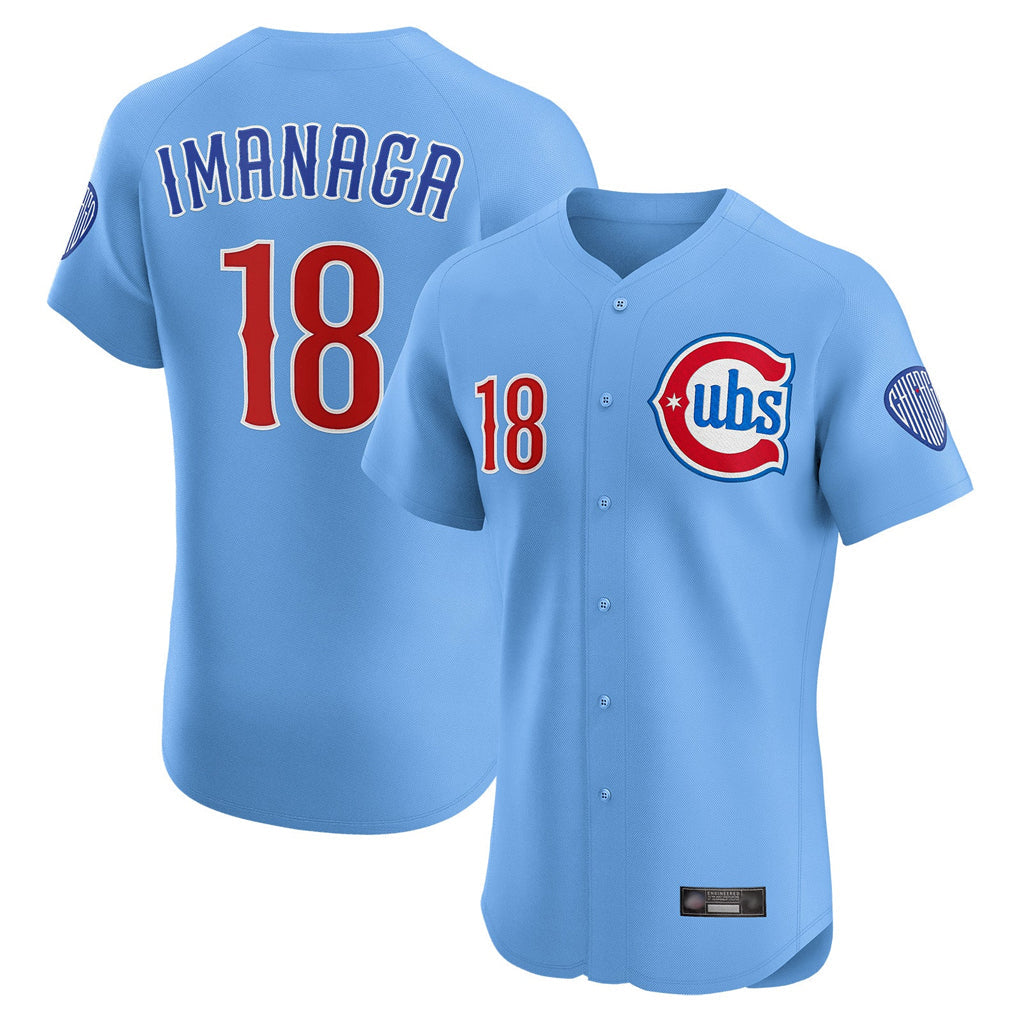 Fenge C.Cubs #18 Shota Imanaga Player Light Blue Limited Elite Home Stitched Jerseys