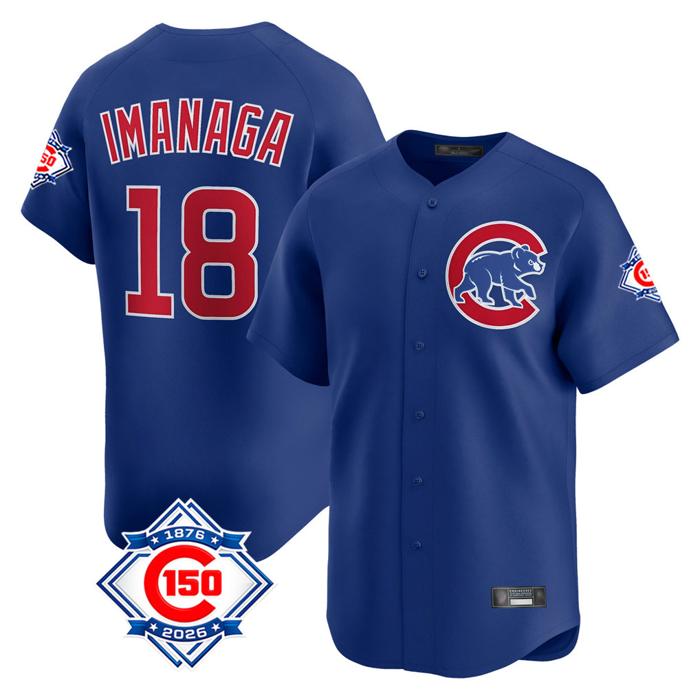 Fenge C.Cubs #18 Shota Imanaga Player Royal 150th Anniversary Limited Home Stitched Jerseys