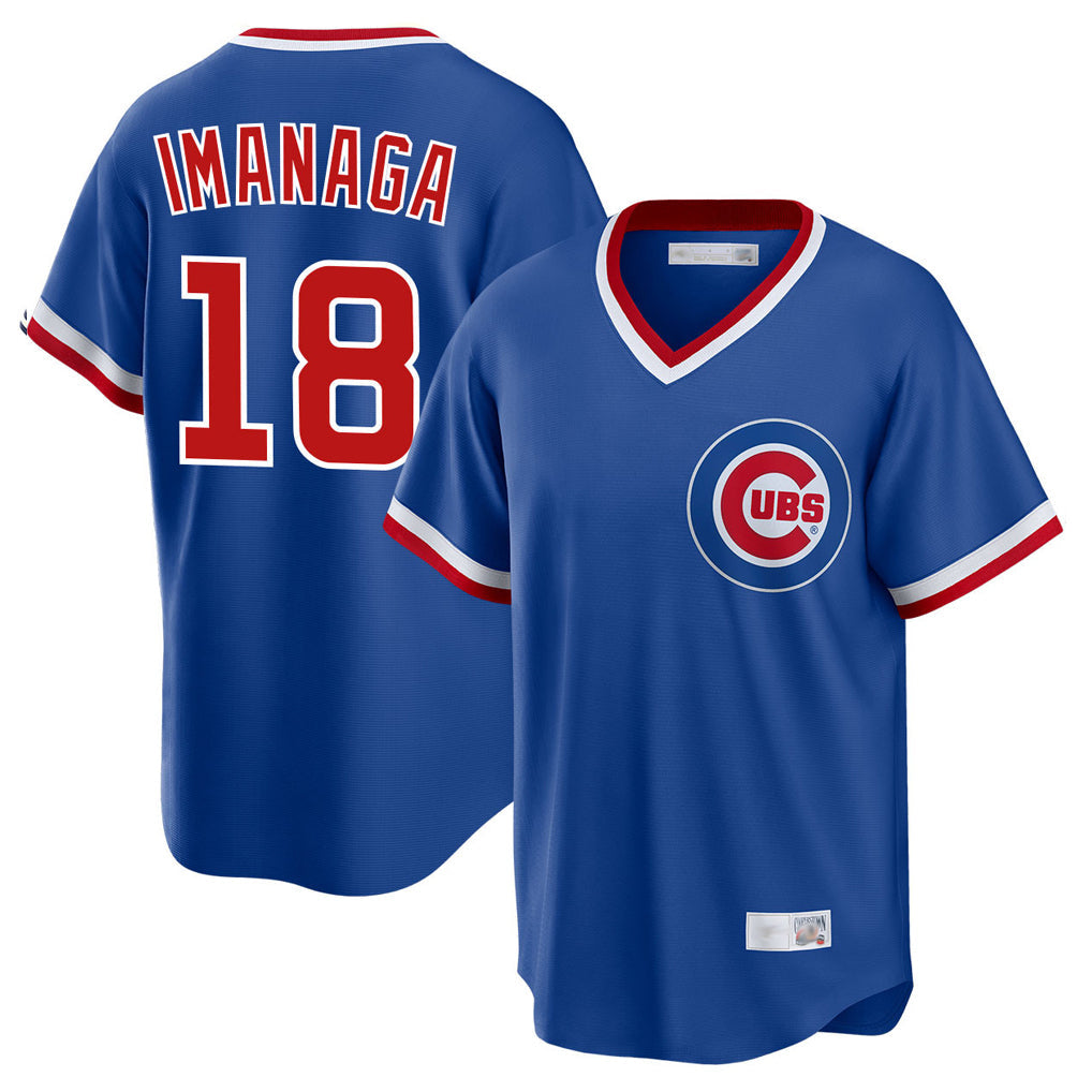 Fenge C.Cubs #18 Shota Imanaga Player Royal T-shirt Cooperstown Collection Limited Stitched Jerseys