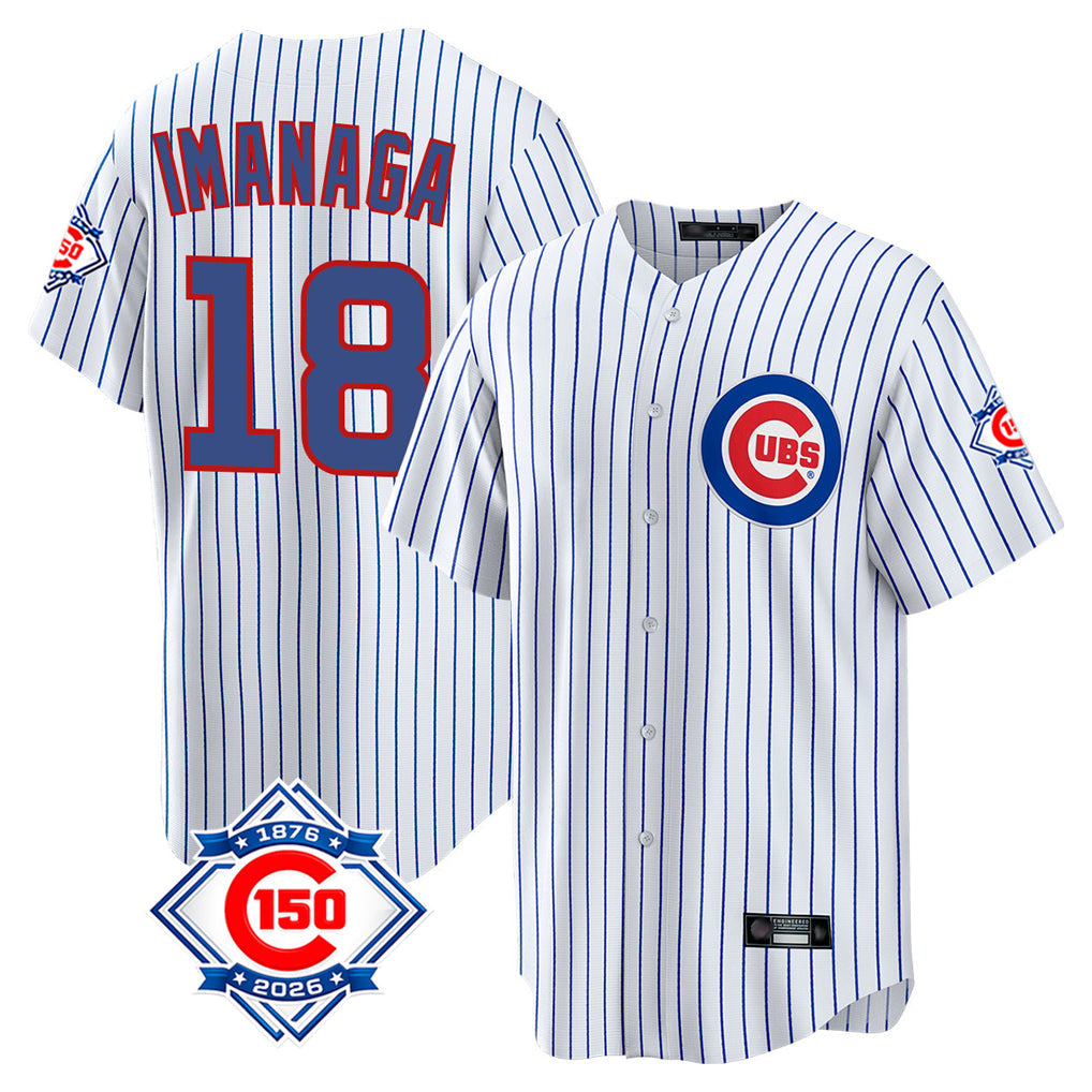 Fenge C.Cubs #18 Shota Imanaga Player White 150th Anniversary Home Game Stitched Jerseys