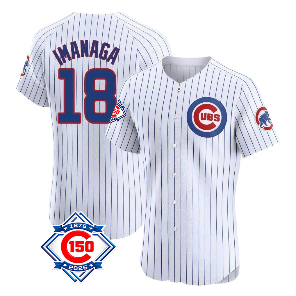 Fenge C.Cubs #18 Shota Imanaga Player White 150th Anniversary Limited Elite Home Game Stitched Jerseys