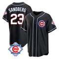 Fenge C.Cubs #23 Ryne Sandberg Player Black Fashion Out 150th Anniversary Game Stitched Jerseys