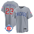 Fenge C.Cubs #23 Ryne Sandberg Player Gray 150th Anniversary Home Game Stitched Jerseys