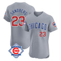 Fenge C.Cubs #23 Ryne Sandberg Player Gray Road 150th Anniversary Limited Elite Home Stitched Jerseys