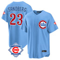 Fenge C.Cubs #23 Ryne Sandberg Player Light Blue 150th Anniversary Home Game Stitched Jerseys