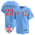 Fenge C.Cubs #23 Ryne Sandberg Player Light Blue 150th Anniversary Limited Home Stitched Jerseys