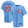 Fenge C.Cubs #23 Ryne Sandberg Player Light Blue Home Game Stitched Jerseys