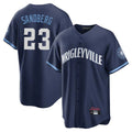 Fenge C.Cubs #23 Ryne Sandberg Player Navy City Connect Home Game Stitched Jerseys