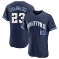 Fenge C.Cubs #23 Ryne Sandberg Player Navy City Connect Limited Elite Home Stitched Jerseys