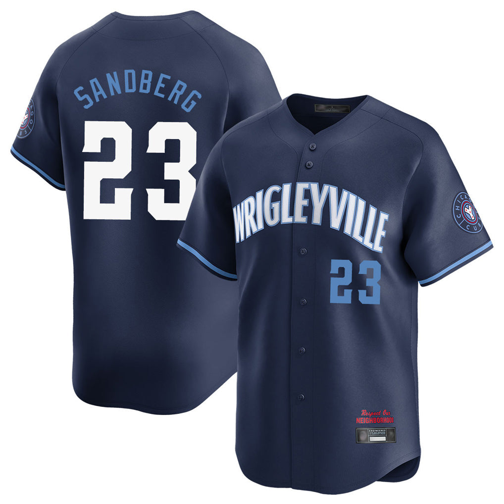 Fenge C.Cubs #23 Ryne Sandberg Player Navy City Connect Limited Home Stitched Jerseys