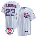 Fenge C.Cubs #23 Ryne Sandberg Player White 150th Anniversary Home Game Stitched Jerseys