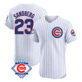 Fenge C.Cubs #23 Ryne Sandberg Player White 150th Anniversary Limited Elite Home Game Stitched Jerseys