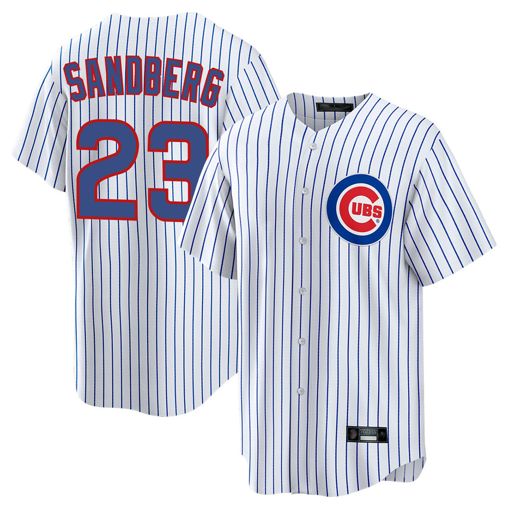 Fenge C.Cubs #23 Ryne Sandberg Player White Game Home Stitched Jerseys