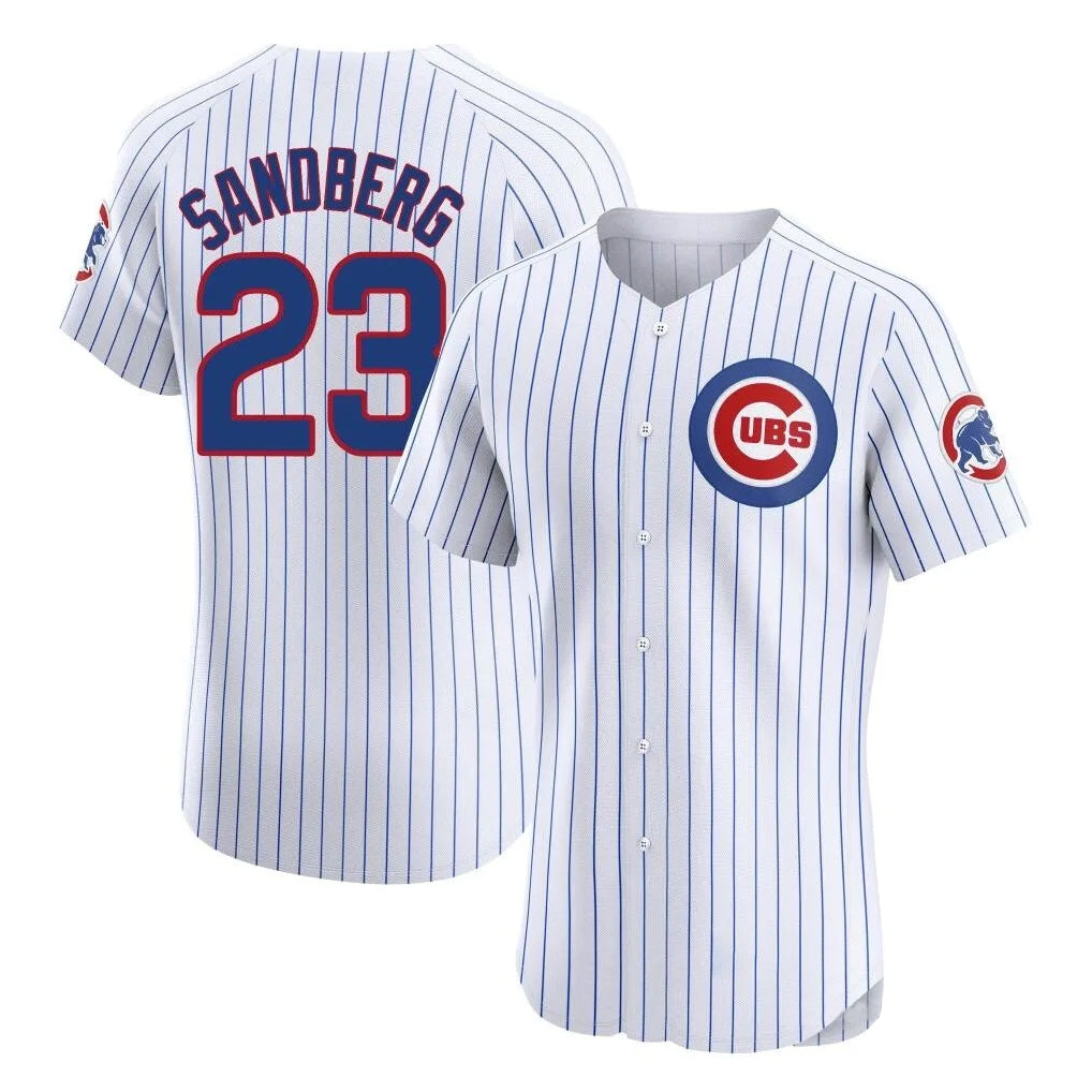Fenge C.Cubs #23 Ryne Sandberg Player White Limited Elite Home Game Stitched Jerseys