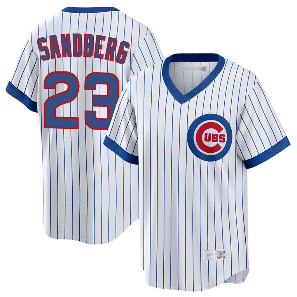 Fenge C.Cubs #23 Ryne Sandberg Player White T-shirt Cooperstown Collection Limited Stitched Jerseys