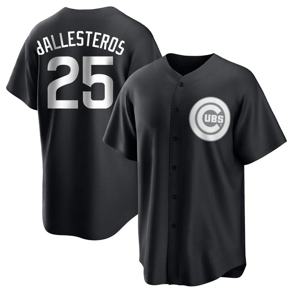 Fenge C.Cubs #25 Mois¡§|s Ballesteros Player Black Game Stitched Jerseys
