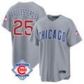 Fenge C.Cubs #25 Mois¡§|s Ballesteros Player Gray 150th Anniversary Home Game Stitched Jerseys