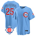 Fenge C.Cubs #25 Mois¡§|s Ballesteros Player Light Blue 150th Anniversary Home Game Stitched Jerseys