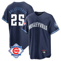 Fenge C.Cubs #25 Mois¡§|s Ballesteros Player Navy 150th Anniversary City Connect Home Game Stitched Jerseys