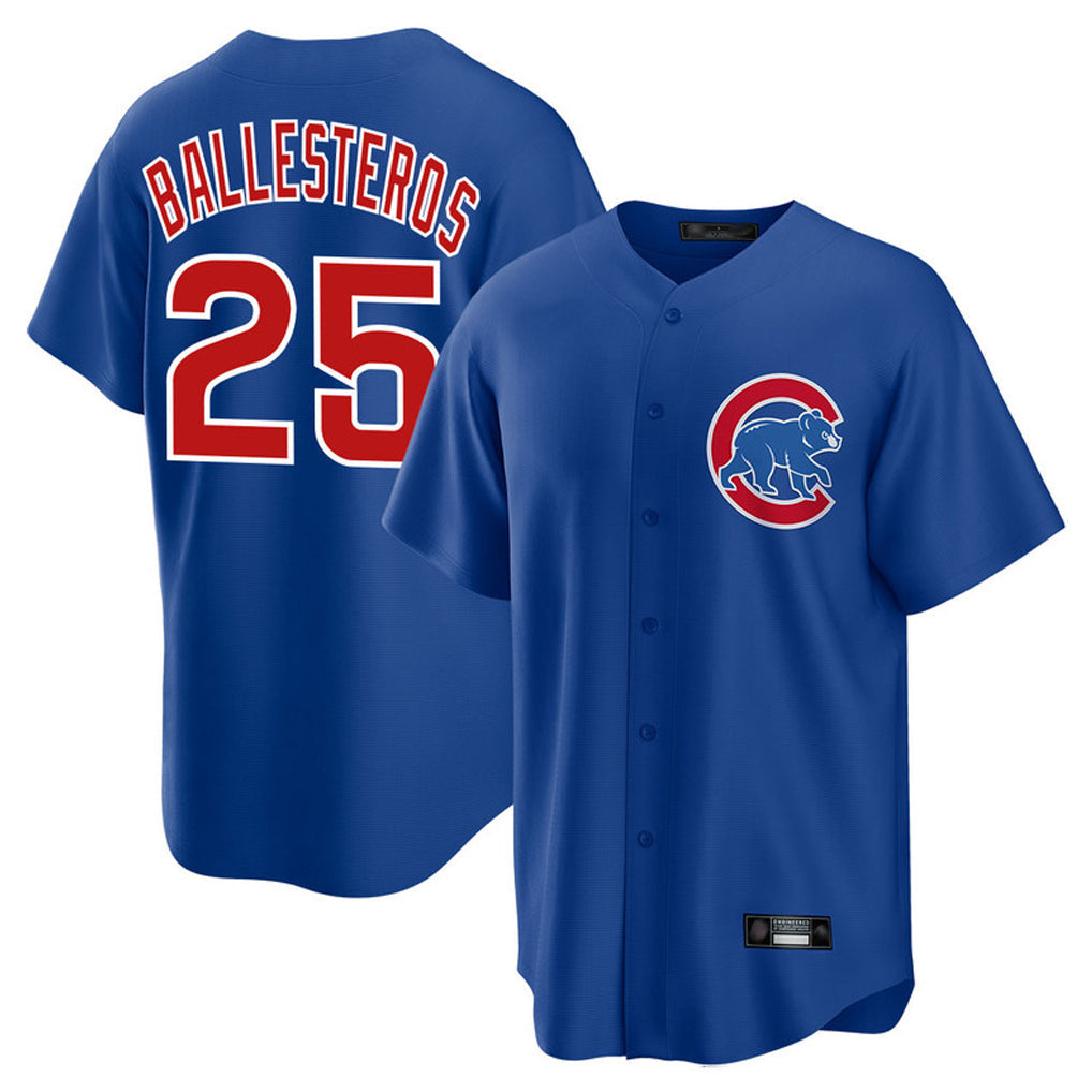 Fenge C.Cubs #25 Mois¡§|s Ballesteros Player Royal Home Game Stitched Jerseys