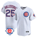 Fenge C.Cubs #25 Mois¡§|s Ballesteros Player White 150th Anniversary Limited Home Game Stitched Jerseys
