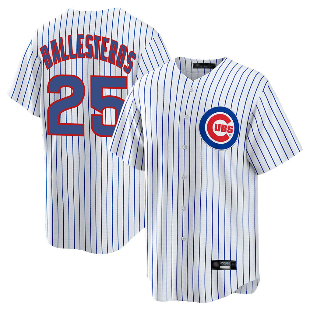 Fenge C.Cubs #25 Mois¡§|s Ballesteros Player White Game Home Stitched Jerseys