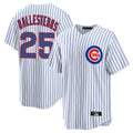 Fenge C.Cubs #25 Mois¡§|s Ballesteros Player White Game Home Stitched Jerseys
