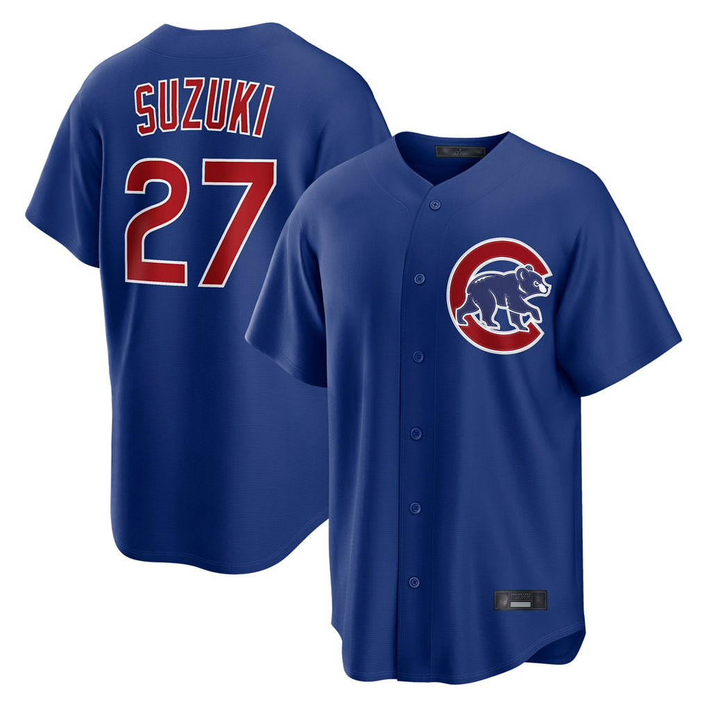 Fenge C.Cubs #27 Seiya Suzuki Player Royal Home Game Stitched Jerseys