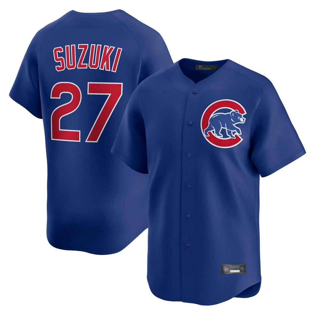 Fenge C.Cubs #27 Seiya Suzuki Player Royal Limited Home Stitched Jerseys