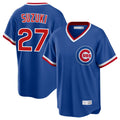 Fenge C.Cubs #27 Seiya Suzuki Player Royal T-shirt Cooperstown Collection Limited Stitched Jerseys