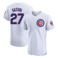 Fenge C.Cubs #27 Seiya Suzuki Player White Limited Elite Home Game Stitched Jerseys