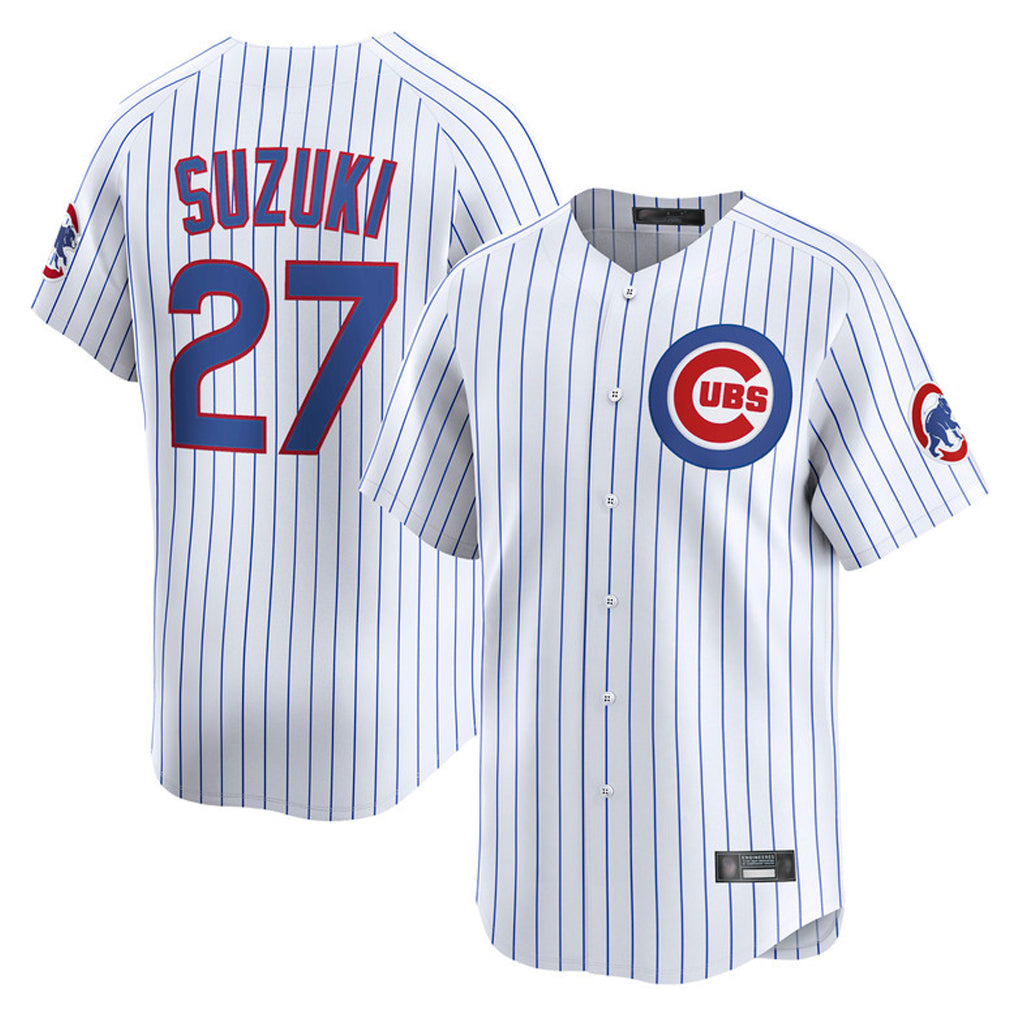 Fenge C.Cubs #27 Seiya Suzuki Player White Limited Home Game Stitched Jerseys
