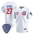 Fenge C.Cubs #27 Seiya Suzuki Player White Vapor Premier Limited Home Stitched Jerseys