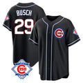 Fenge C.Cubs #29 Michael Busch Player Black Fashion Out 150th Anniversary Game Stitched Jerseys