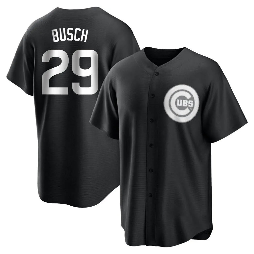 Fenge C.Cubs #29 Michael Busch Player Black Game Stitched Jerseys