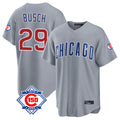 Fenge C.Cubs #29 Michael Busch Player Gray 150th Anniversary Home Game Stitched Jerseys