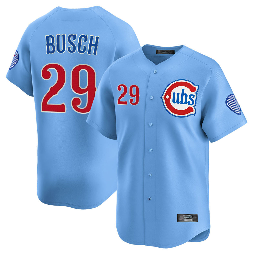 Fenge C.Cubs #29 Michael Busch Player Light Blue Limited Home Stitched Jerseys