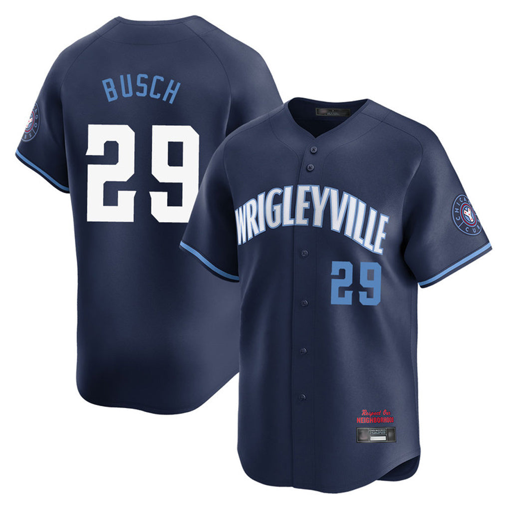Fenge C.Cubs #29 Michael Busch Player Navy City Connect Limited Home Stitched Jerseys