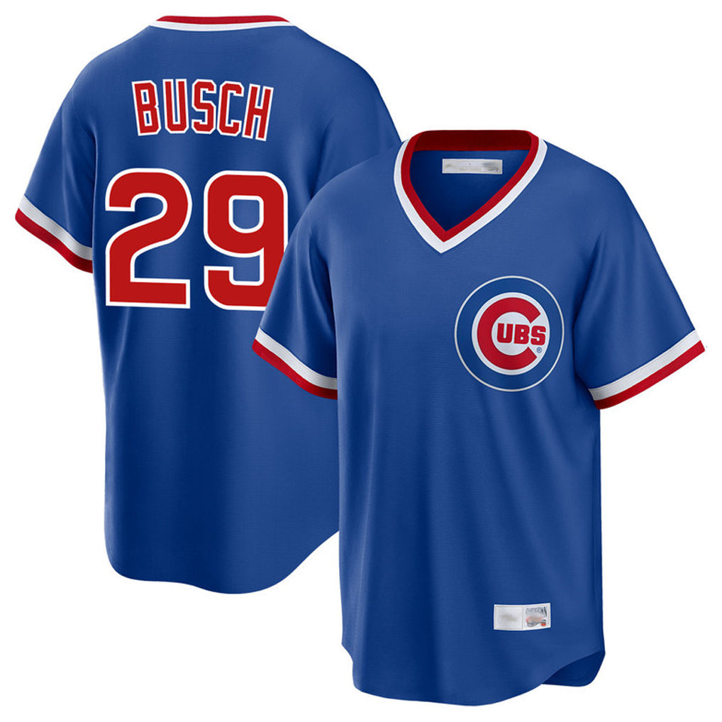 Fenge C.Cubs #29 Michael Busch Player Royal T-shirt Cooperstown Collection Limited Stitched Jerseys