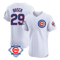 Fenge C.Cubs #29 Michael Busch Player White 150th Anniversary Limited Elite Home Game Stitched Jerseys