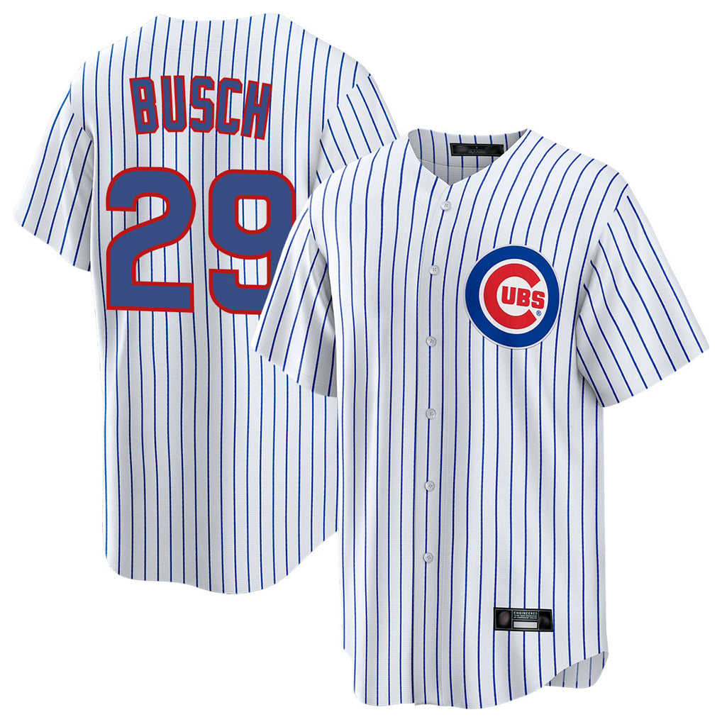 Fenge C.Cubs #29 Michael Busch Player White Game Home Stitched Jerseys